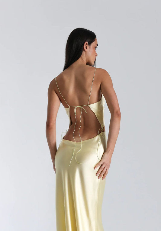 NATALIE ROLT Iris Maxi Gown, Lemon - Sizes 6, 8