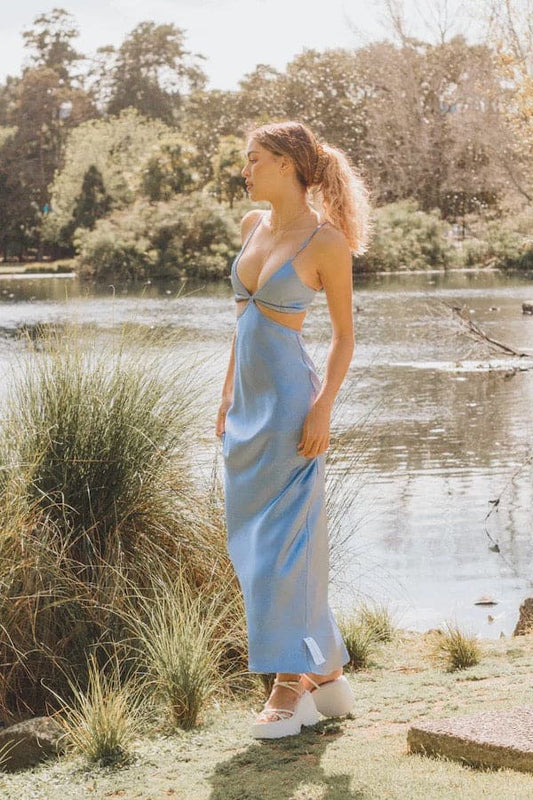 BEC & BRIDGE Veronique Maxi Dress in Blue size 6