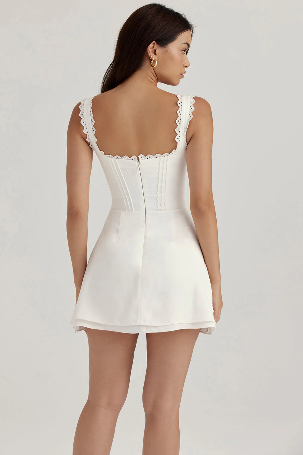House of CB Tilly Pin Tuck Mini in White XS