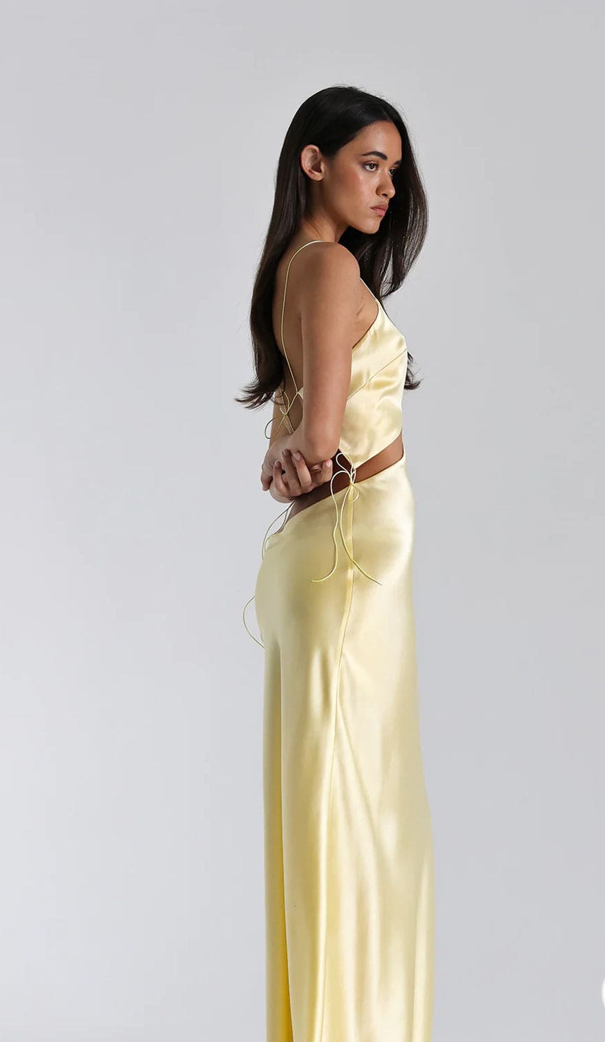 NATALIE ROLT Iris Maxi Gown, Lemon - Sizes 6, 8