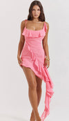 HOUSE OF CB Marcia French Pink Ruffle Mini Dress - Sizes XS, M