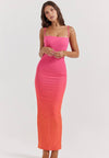 HOUSE OF CB Calista Ombre Flame Maxi Dress - Size XS