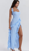 HOUSE OF CB Ariela Soft Blue Ruffle Maxi - Sizes XS, M