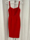 HERE COMES THE SUN Red Midi Dress