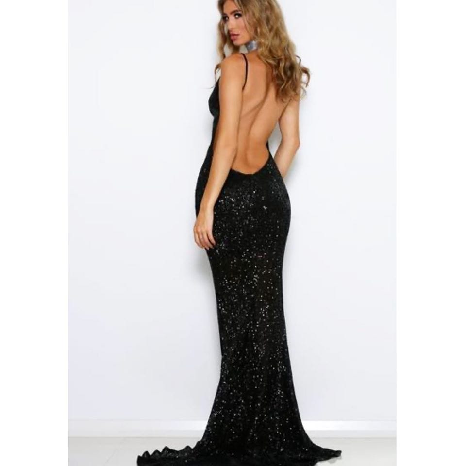 jilah gown black & emerald green