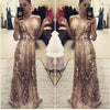 gold sequin gown