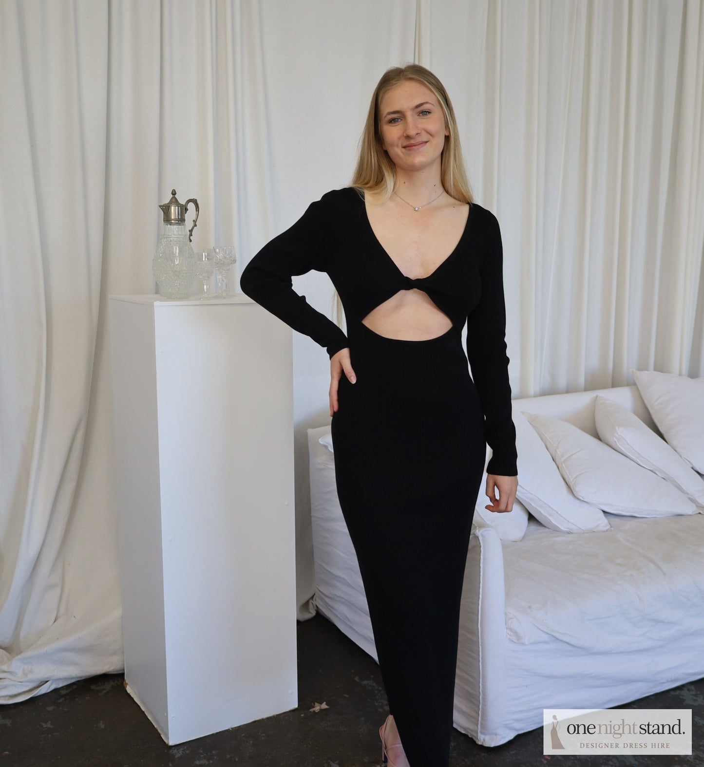 riviera reversible long sleeve midi dress