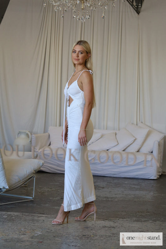 gathered butterfly midi dress