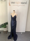 BARIANO Marianne Sequin Gown In Navy