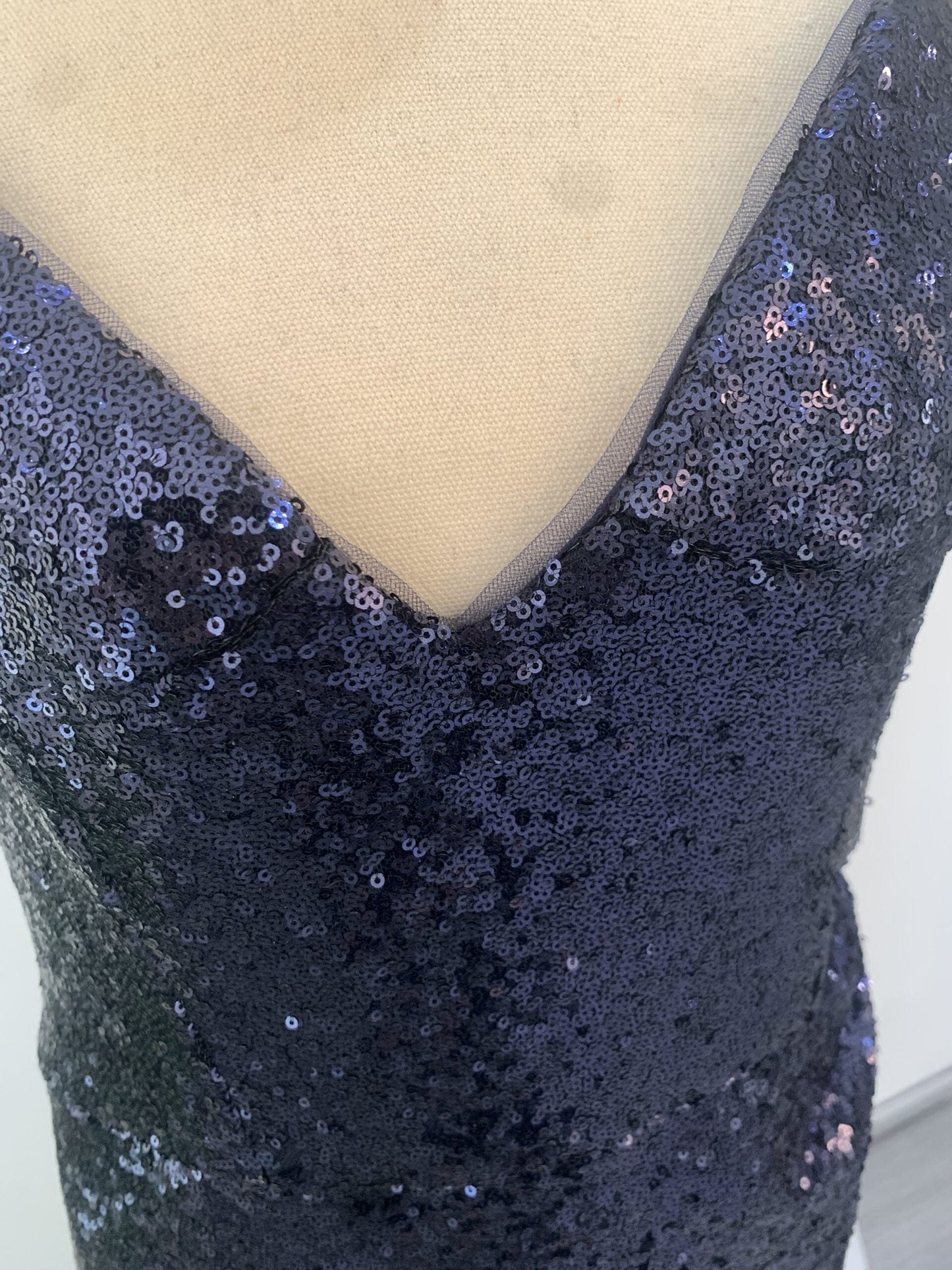 BARIANO Marianne Sequin Gown In Navy