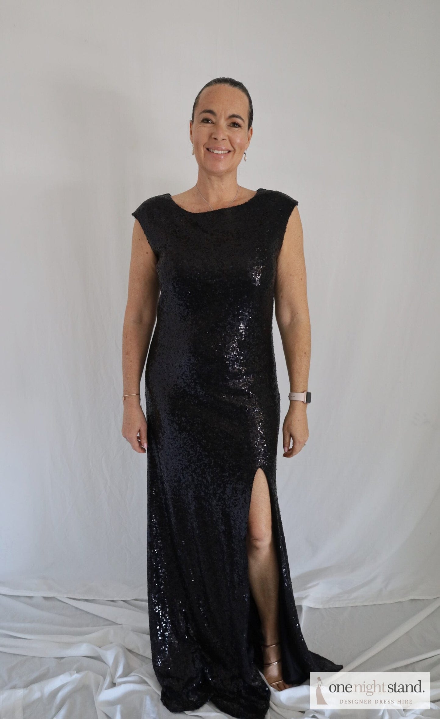 black sequin maxi gown