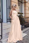 Soft Satin Formal Gown Champagne