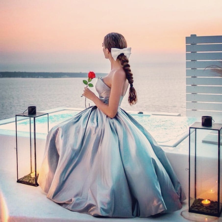 TINA HOLLY Madame Gown In Silver