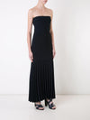 linear crepe pleat dress