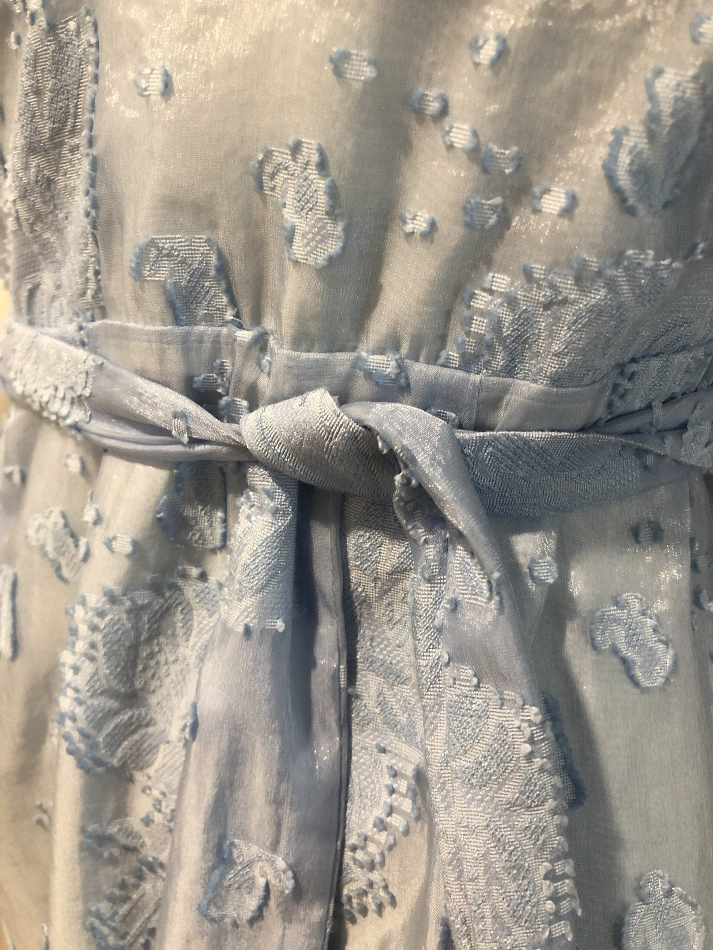 TALULAH Embroidered One Shoulder Mini Dress In Pale Blue size S