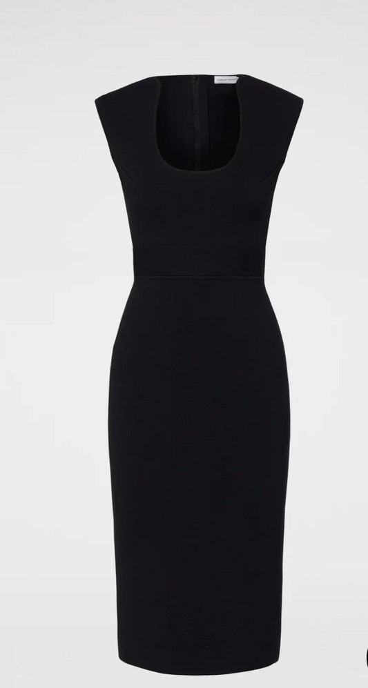 crepe knit scoop neck dress