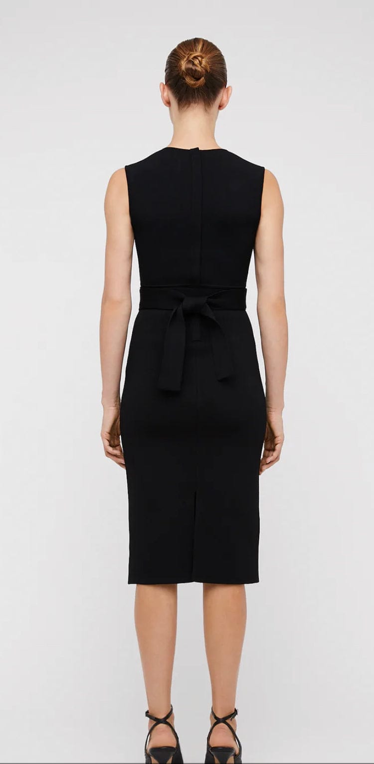 crepe knit scoop neck dress