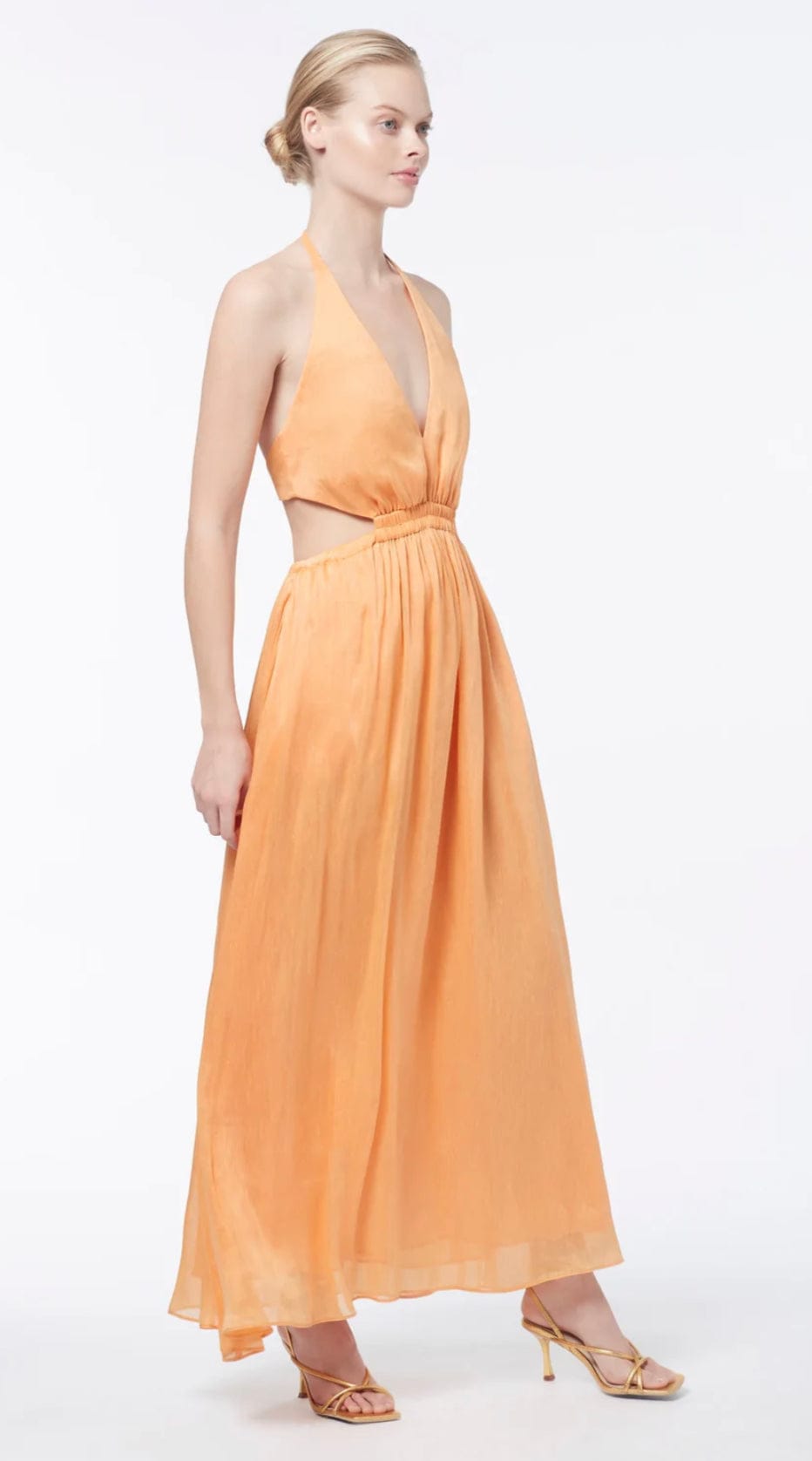 lyrical colours halter maxi dress