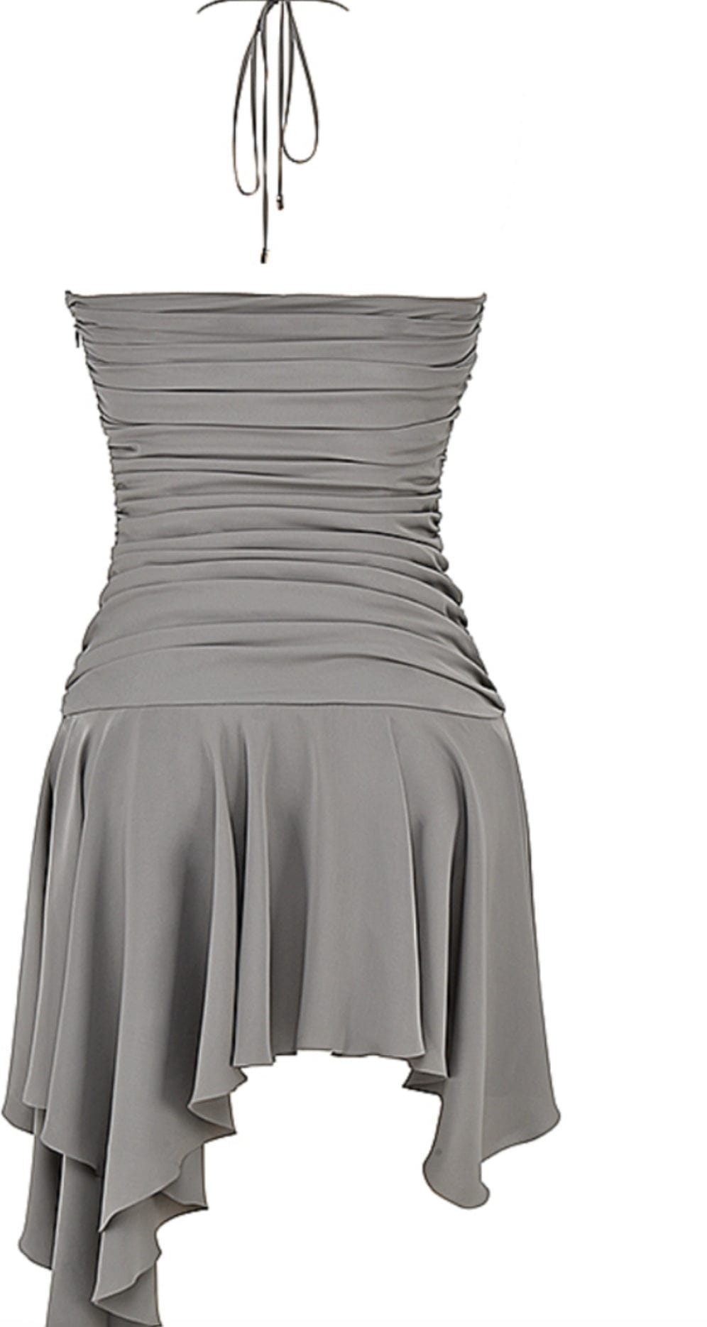 HOUSE OF CB Valeria - Smoke Gathered Asymmetric Dress Size XS