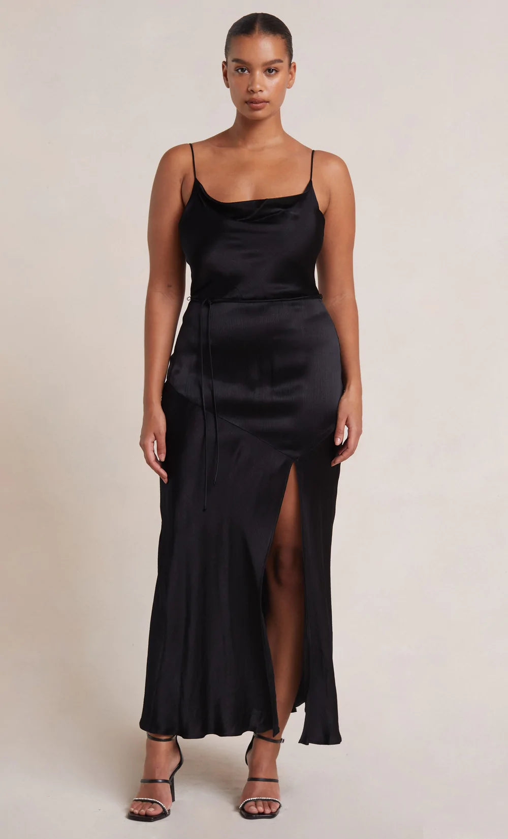 eternally flattering bias-cut slip dress includes