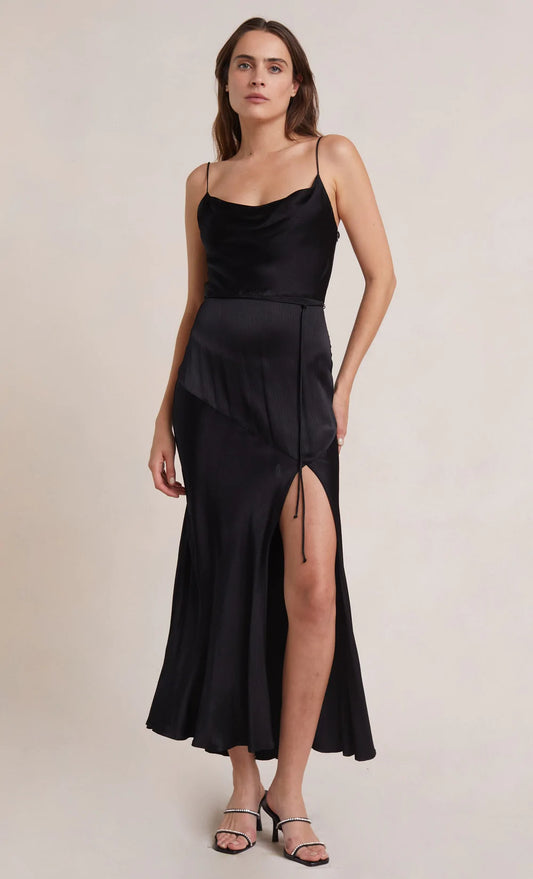 eternally flattering bias-cut slip dress includes