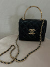 CHANEL Mini Handle Clutch With Chain