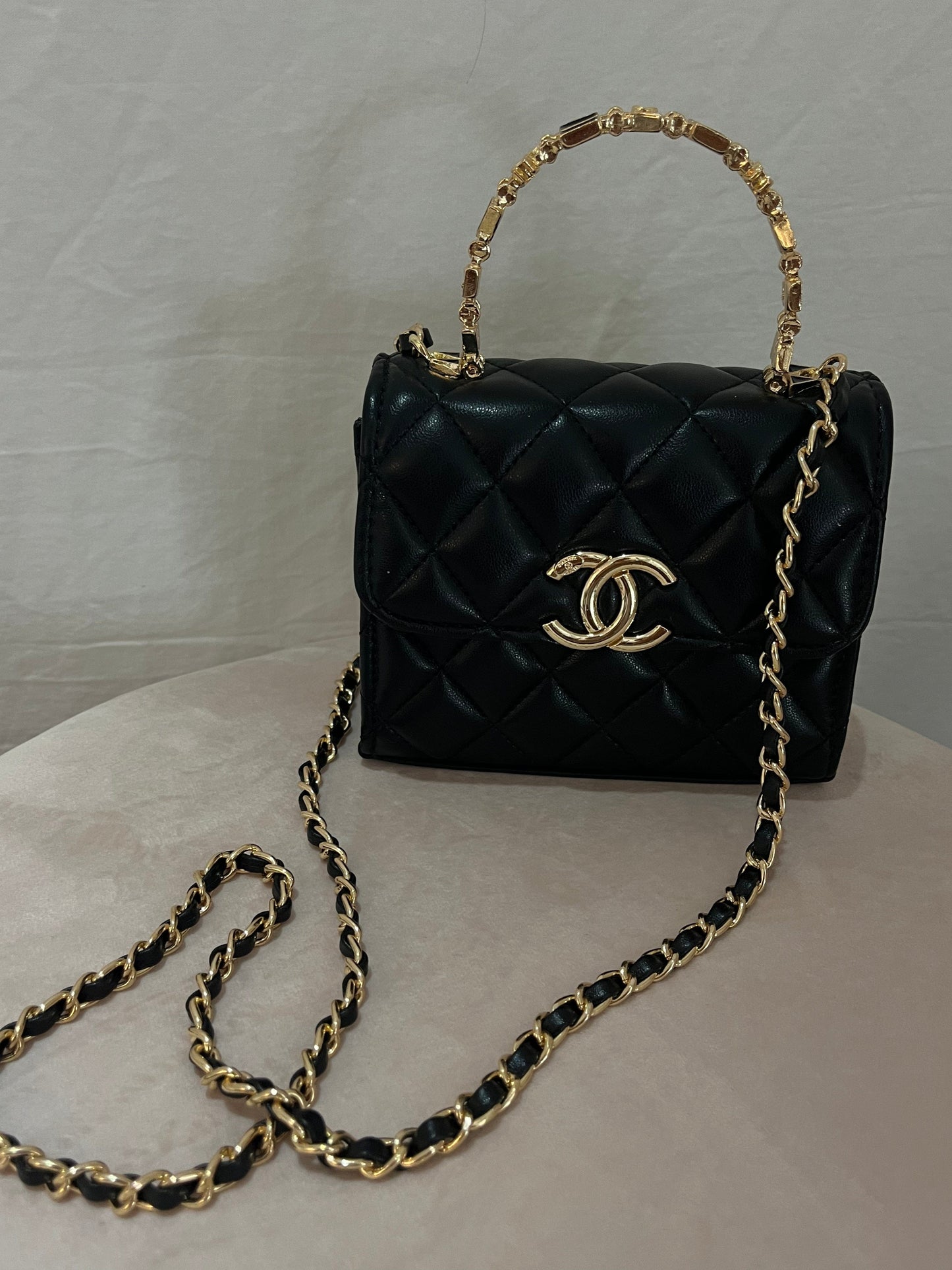 CHANEL Mini Handle Clutch With Chain