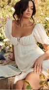 HOUSE OF CB Princess Ivory Georgette Mini Dress - Size XS
