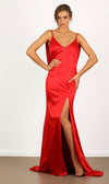 camellia satin red gown