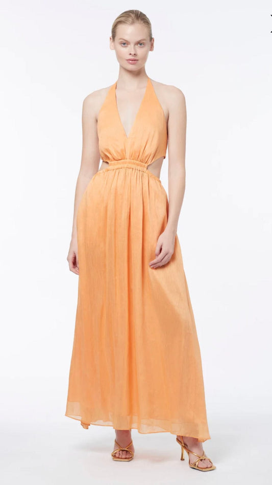 lyrical colours halter maxi dress