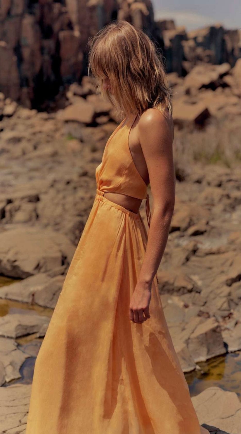 lyrical colours halter maxi dress