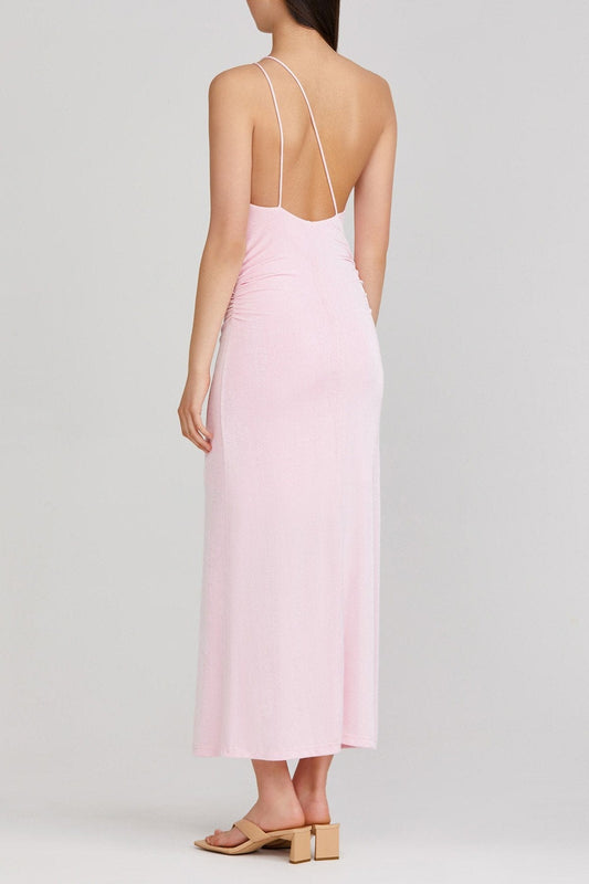 Bella Single Strap Pink Midi Dress