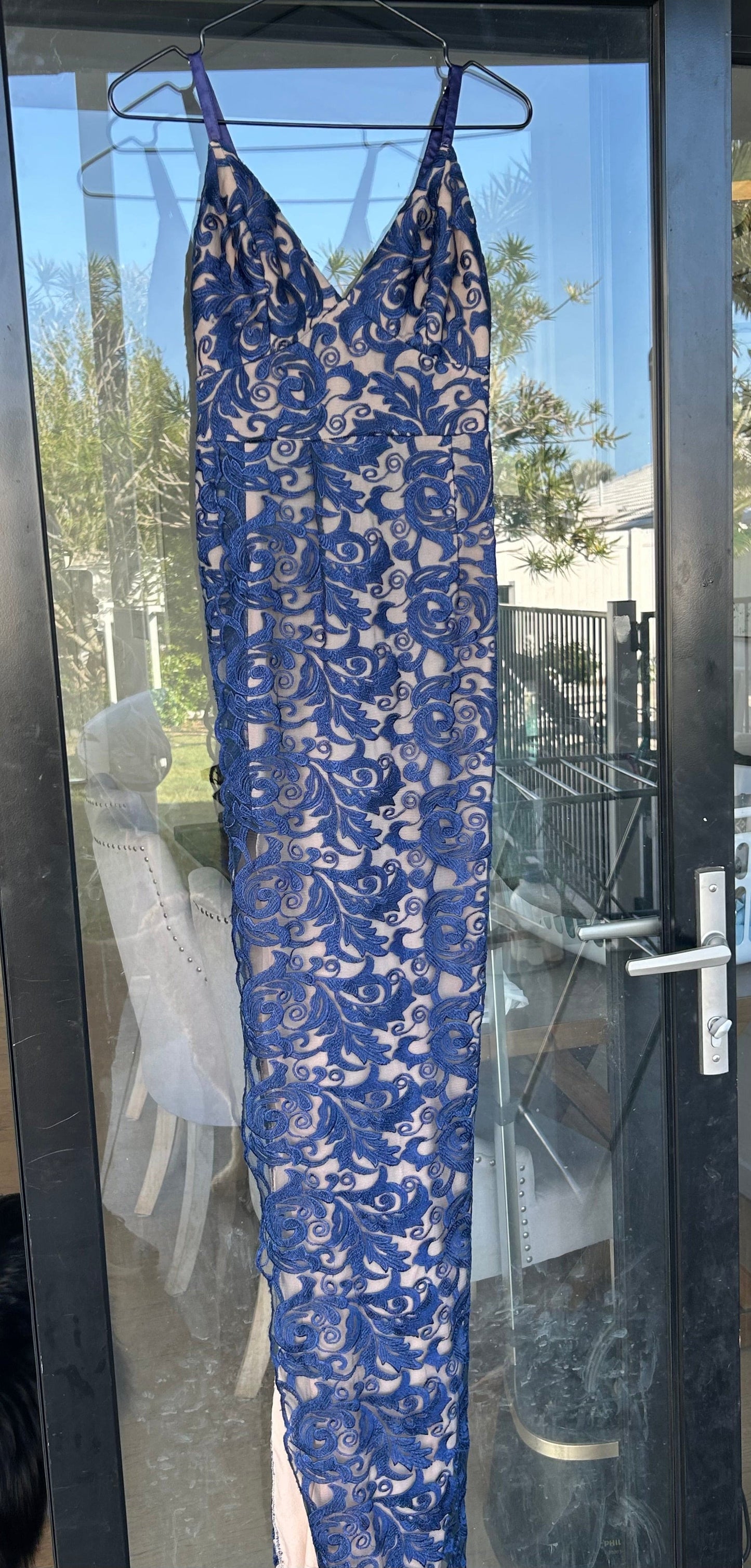 ABBYS BY ABBY Navy On Nude Lace Dress