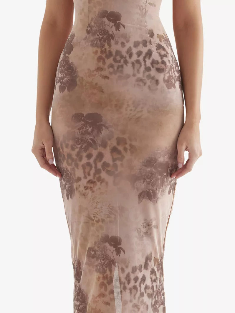 HOUSE OF CB Aiza Cream Floral Print Maxi Dress - Size 8/S