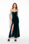 SHEIKE Strapless Emerald Velvet Gown