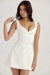 House of CB Tilly Pin Tuck Mini in White XS