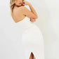 MISHA COLLECTION Ivory Balloon Sleeve Midi Dress