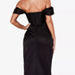 HOUSE OF CB Loretta Satin Off Shoulder Dress - Black - Size S