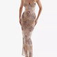 HOUSE OF CB Aiza Cream Floral Print Maxi Dress - Size 8/S