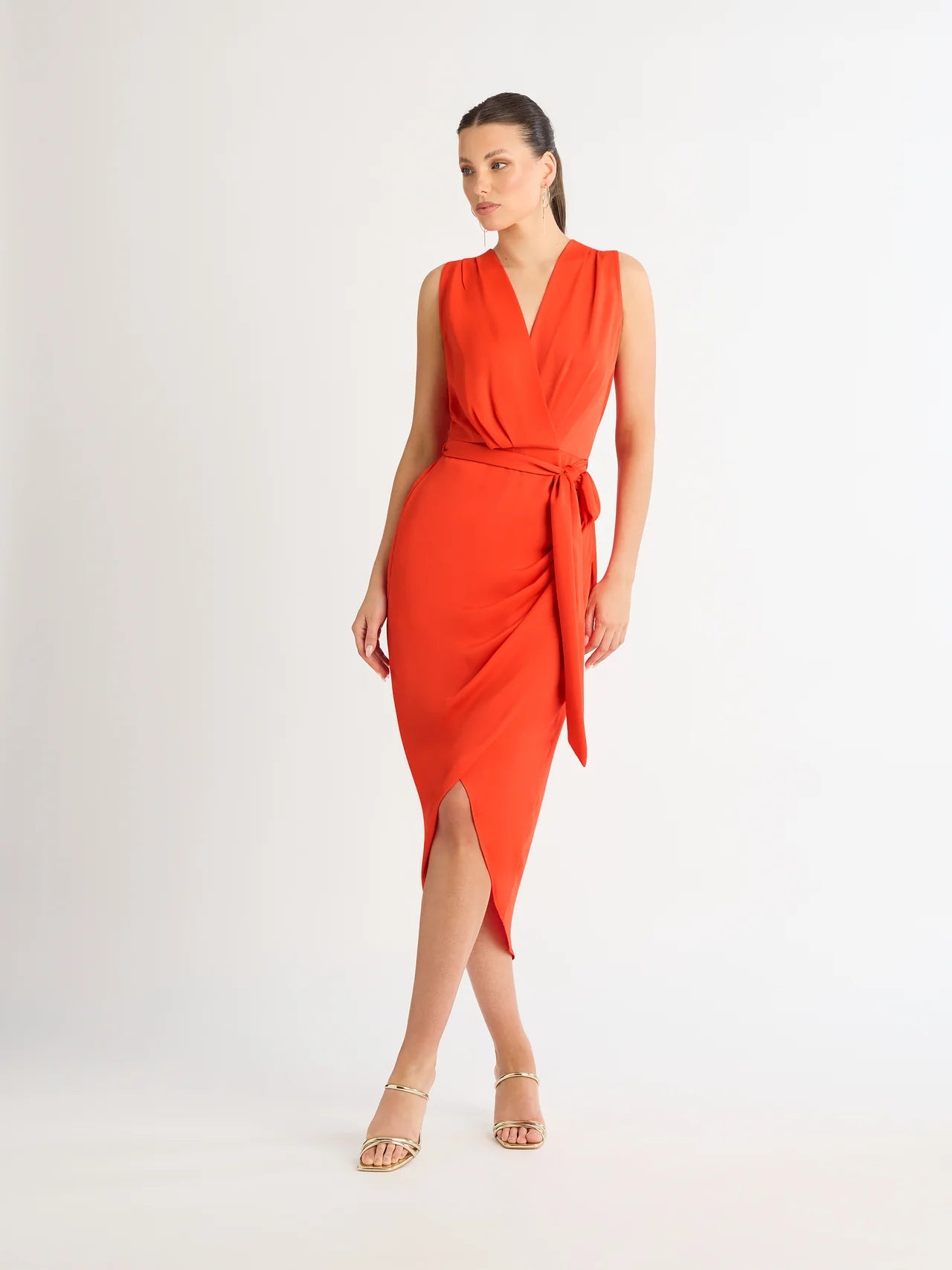 SHEIKE Saskia Midi Dress, Coral - Sizes 8 & 10