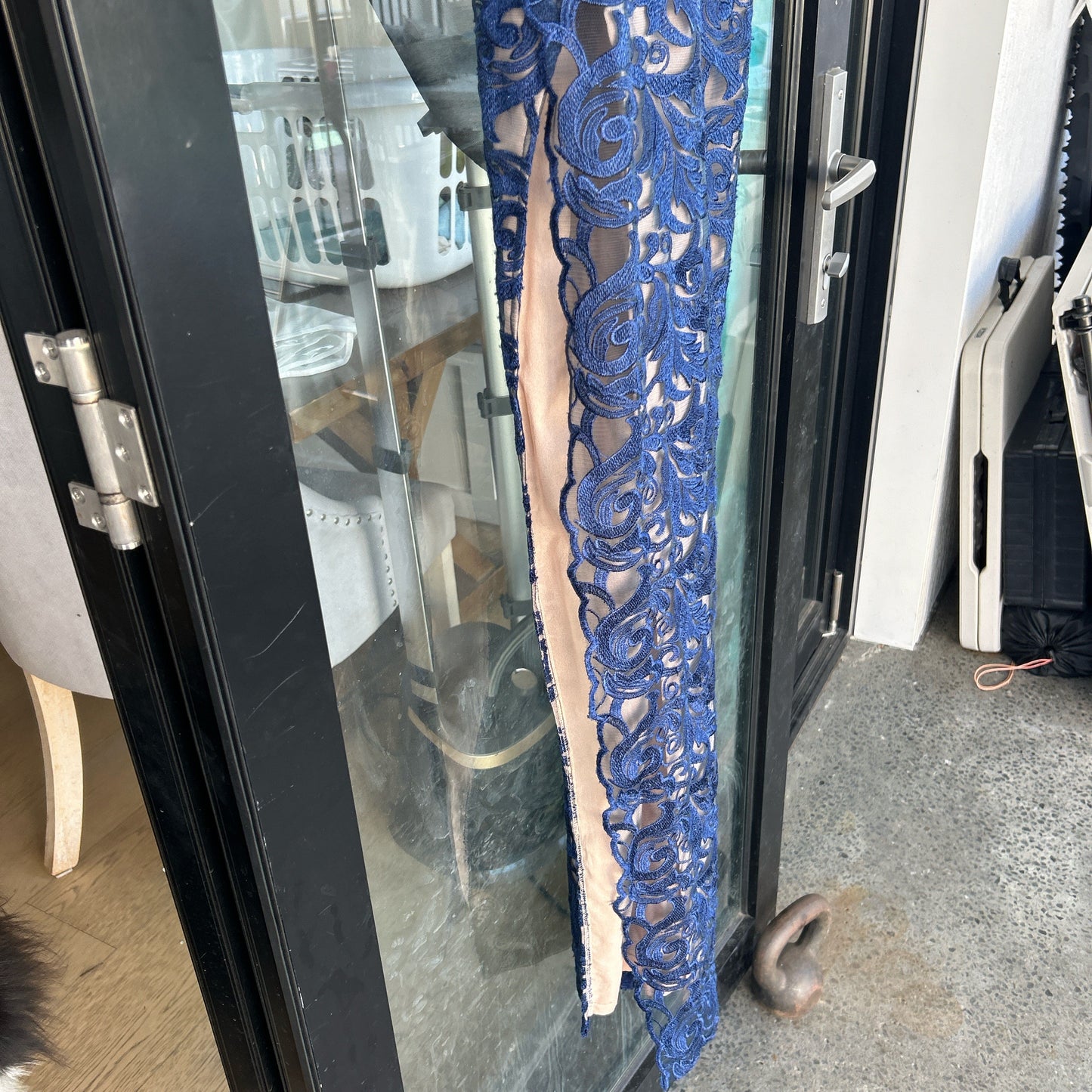 ABBYS BY ABBY Navy On Nude Lace Dress