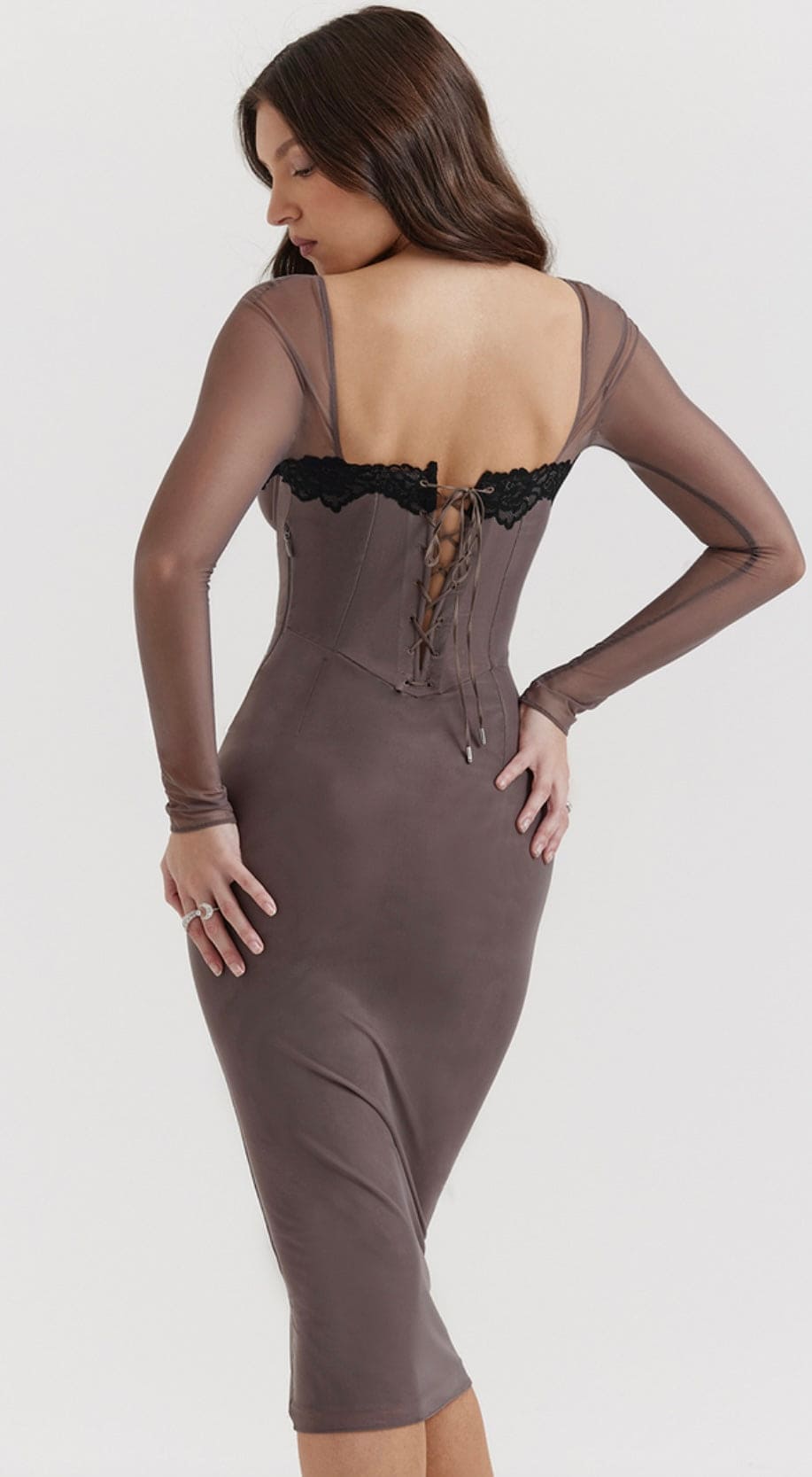 HOUSE OF CB Seraphina Smoke Midi Dress - Size M