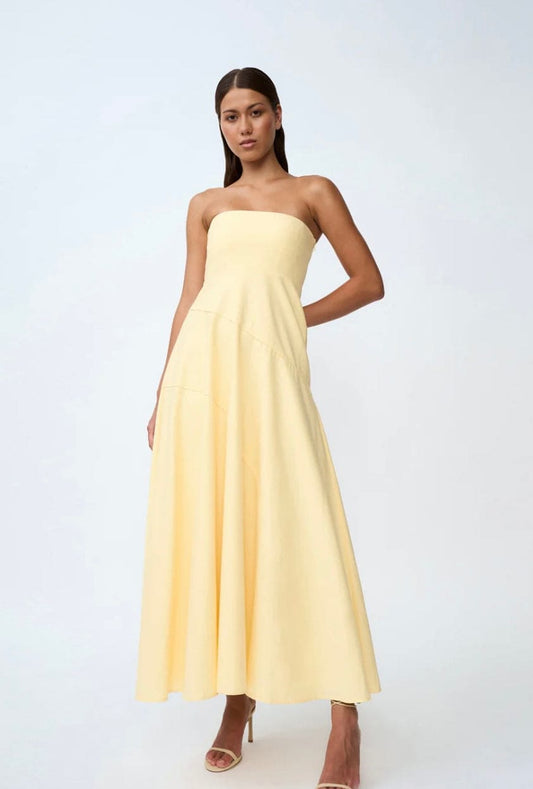 By Johnny Lemon Drop Strapless Dress - Size 12
