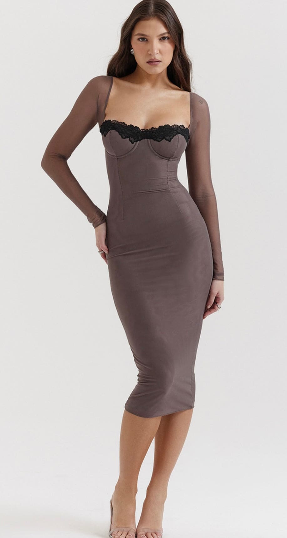 HOUSE OF CB Seraphina Smoke Midi Dress - Size M