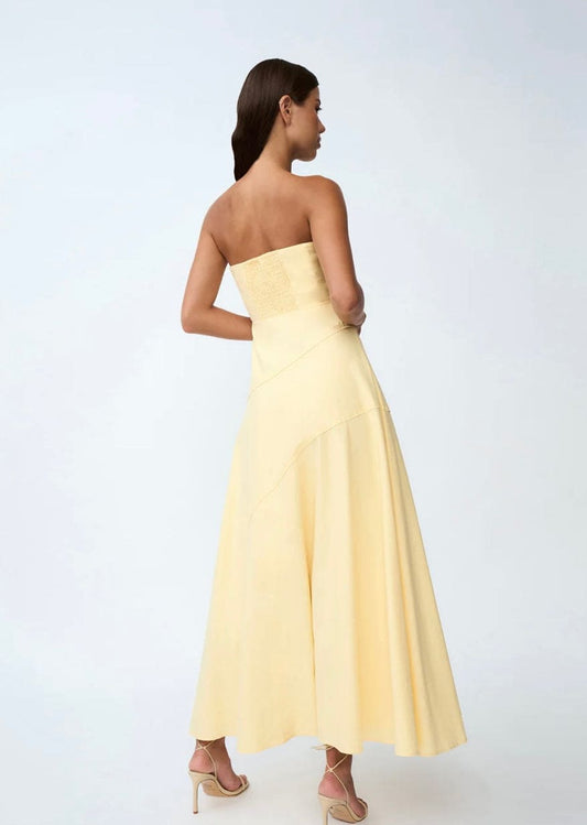 By Johnny Lemon Drop Strapless Dress - Size 12