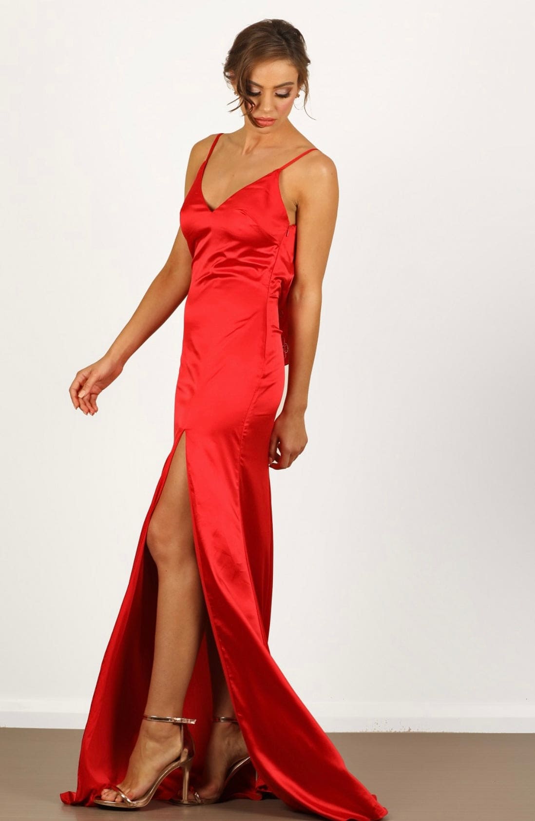 Camellia Satin Red Gown