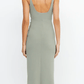 Be Mine Square Neck Dress In Sage green