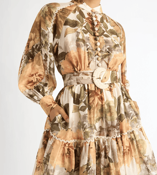 SHEIKE Sepia Floral Mini Dress - Size 8