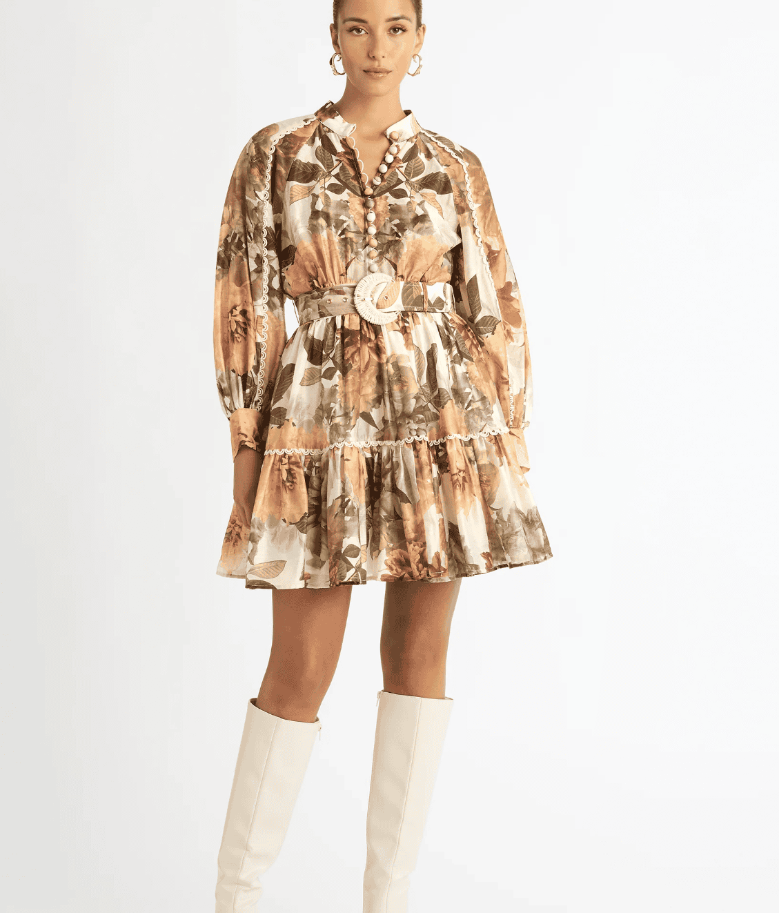 SHEIKE Sepia Floral Mini Dress - Size 8