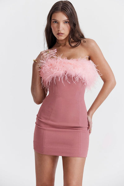 Alexa - Warm Pink Mini Dress